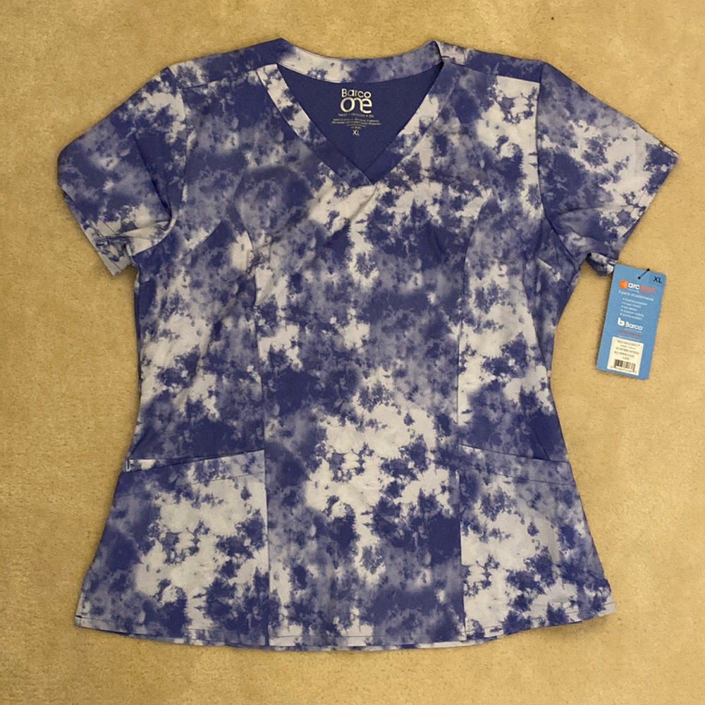 Tie dye scrub top
